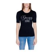 Guess Viskosblandning Topp & T-shirt Black, Dam