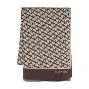 Valentino Garavani VLogo Signature Jacquard Halsduk Brown, Dam