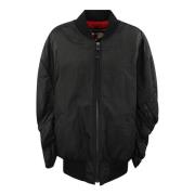 Junya Watanabe Oversized Jacka med Dragkedja och Rynkade Ärmar Black, ...