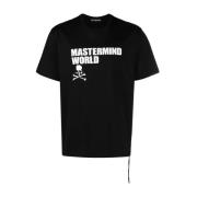 Mastermind World Logo Print Bomull T-shirt Svart/Vit/Guld Black, Herr