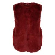 V73 Ruby Fur Jane Ärmlös Kappa Red, Dam