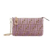 Fendi Rosa präglad FF-motiv axelväska Pink, Dam