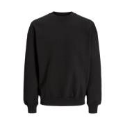 Jack & Jones Svart Bomullsblandad Tröja Black, Herr