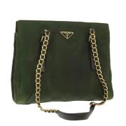 Prada Vintage Pre-owned Laeder axelremsvskor Green, Dam