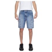 Antony Morato Blå Bomullsshorts med Sliten Effekt Blue, Herr