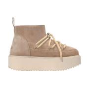 Inuikii Klassiska Låga Plattforms Sneakers Skor Beige, Dam