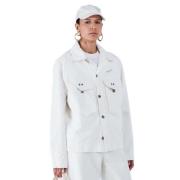 OBJECT Minimalistisk Denimjacka Vit White, Dam