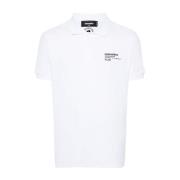 Dsquared2 Vit Tennis Fit Polo T-shirts White, Herr