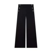 Courrèges Svarta Wide Leg Bomullsblandade Jeans Black, Herr