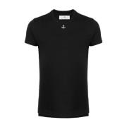 Vivienne Westwood Svart Orb Broderad T-Shirt Black, Dam