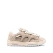 Santha Beige Mocka Sneaker med Vadderat Design Beige, Herr