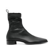 MM6 Maison Margiela Svarta Läder Mid-Calf Stövlar Black, Herr