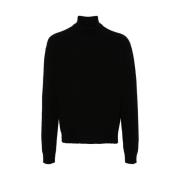 Rick Owens Svart Stickad Crew Neck Tröja Black, Herr