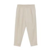 Briglia Beige Ullblandning Tapered Leg Byxor Beige, Herr