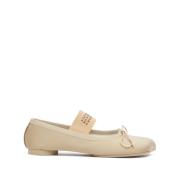 MM6 Maison Margiela Beige Bomull Slip-On Skor med Bågdetaljer Beige, D...