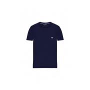 Emporio Armani Blå Bomull Herr T-shirt Höst/Vinter Blue, Herr