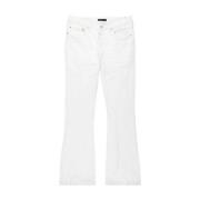 Purple Brand Vit Denim Flared Jeans Klassisk Stil White, Herr