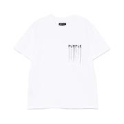 Purple Brand Vit Crew Neck T-shirt Korta ärmar White, Herr