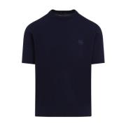 Etro Blå Jersey T-shirt med dekorativ länkning Blue, Herr