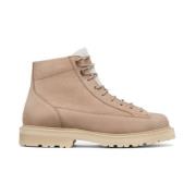 Brunello Cucinelli Beige Nubuckläder Stickade Sneakers Beige, Herr