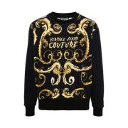 Versace Jeans Couture Couture Chain Print Crew Neck Sweatshirt Black, ...