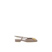 Valentino Garavani VLogo Square Toe Ballerinas med Slingback Pink, Dam