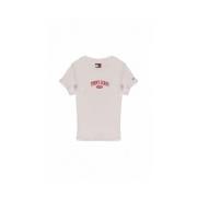 Tommy Jeans Vita Bomullstoppar & T-shirt Kollektion White, Dam