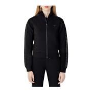 Guess Svart Viskosblandning Hoodless Sweatshirt Black, Dam