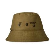 Off White Logo Bucket Hat Army Green/Black Green, Herr