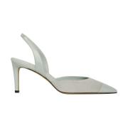 Kiton Elegant Slingback Pumps Gray, Dam