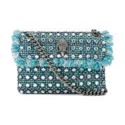 Kurt Geiger Klarblå Tweed Kensington Crossbody Väska Blue, Dam