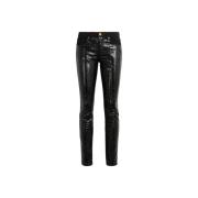 Roberto Cavalli Python-Effekt Skinny Jeans med Exponerade Sömmar Black...