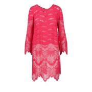 Twinset Damklänning Polyester Bomullsblandning Pink, Dam