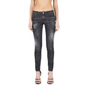 Dsquared2 Skinny Fit Bomull Stretch Jeans Black, Dam