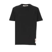 Golden Goose Svart Bomull T-Shirt med Ikoniskt Logopatch Black, Dam