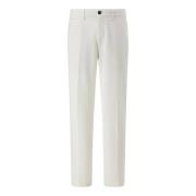 Boggi Milano Stretch Cotton Trousers White, Herr