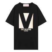 Valentino Garavani Kortärmad rund hals T-shirt Black, Dam