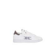 Kiton Vita kalvskinn sneakers cup sula White, Herr