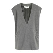 MM6 Maison Margiela Avslappnad kortärmad topp Gray, Dam