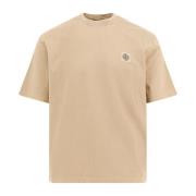 Stone Island Logo Patch Bomull T-shirt Beige, Herr