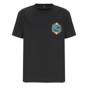 Etro Svart Bomull T-shirt med Broderat Logotyp Black, Dam