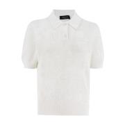 Fabiana Filippi Jacquard Print Bomull Polo Skjorta White, Dam