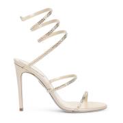 René Caovilla Elegant Strass Sandaler i Nude & Neutrals Beige, Dam