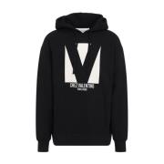 Valentino Svart Sweatshirt Höj Garderob Mode Uttalande Black, Herr