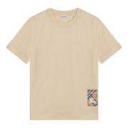 Burberry Kortärmad rund hals T-shirt Beige, Dam