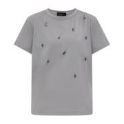 Fabiana Filippi T-shirt med applikationer Gray, Dam