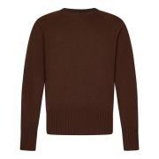 Doppiaa Brun Crewneck Ull Kashmirtröja Brown, Herr