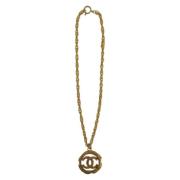 Chanel Vintage Pre-owned Metall halsband Gray, Dam