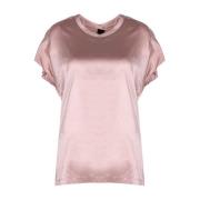 Pinko Elegant T-shirt med ryggsnörning Pink, Dam