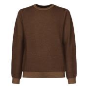 Sun68 Brun Crew Neck Sweater med Logo Brown, Herr